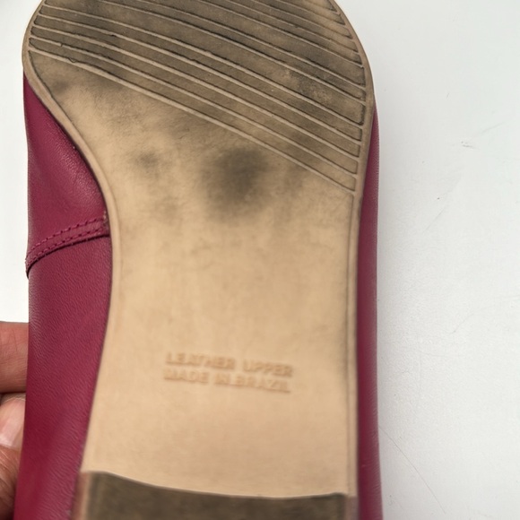 Vintage 90s Partners Mervyns Fuisha Pink Leather Pointed Toe Shoe Slip On Flats - Picture 11 of 16